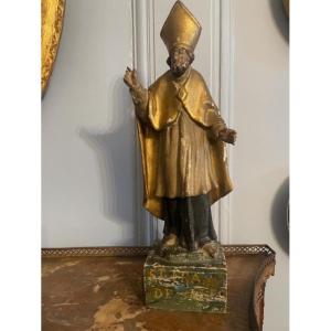 18th Century Gilded Wood And Stucco Statue