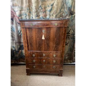 Consulate Period Flamed Mahogany Secretary