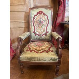Large Rosewood Armchair From The Charles X Period