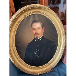 Portrait Of A Man From The 19th Century, Oil On Canvas