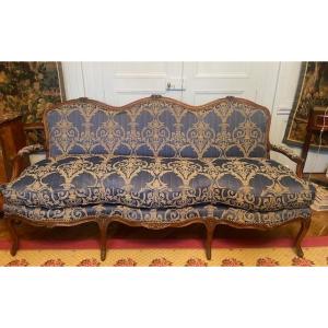 Large 18th Century Sofa In Natural Wood From The Louis XV Period