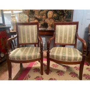 Pair Of Early 19th-century Mahogany Armchairs