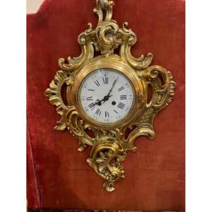 Rococo Cartel Clock In Chased And Gilded Bronze In The Louis XV Style