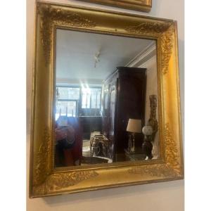 Wooden And Gilded Stucco Mirror From The Restoration Period