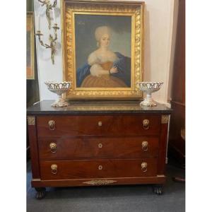 Early 19th Century Mahogany Chest Of Drawers, Period Egyptian Import