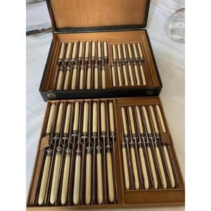 Set Of 30 Table Knives And 24 Cheese Knives , Chenaillier H / Soufflot
