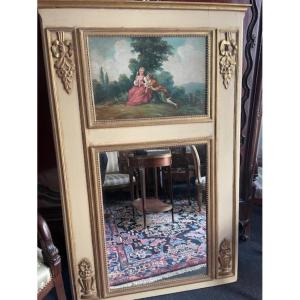 Louis XVI Style Trumeau Decorated With A Gallant Scene
