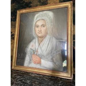 Late 18th Century French School, Pastel Portrait Of A Woman