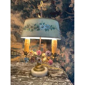 Porcelain Hot Water Bottle Lamp With Floral Design