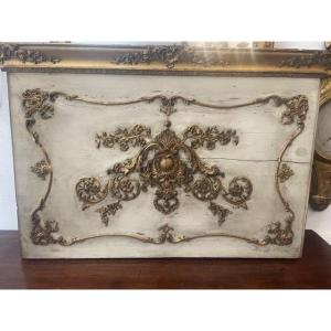 Louis XV-style Carved And Gilded Wooden Door Lintel