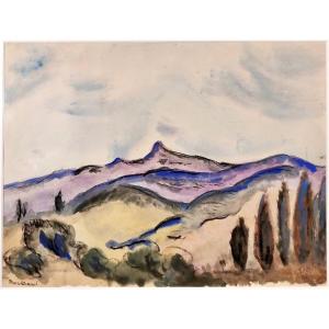 Marcel Arnaud (1877-1956) "le Pilon Du Roy" Watercolor Signed With 20th Century Studio Stamp