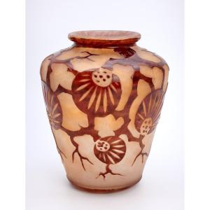 Charles Schneider Le Verre Français Art Deco Vase Period Circa 1924-1927