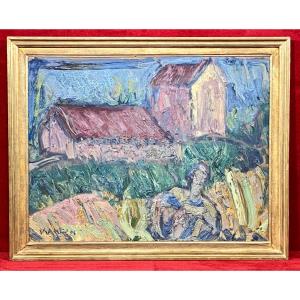 Richard Mandin (1909-2002) Oil On Panel Signed