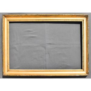 Large Rectangular Frame In Wood And Golden Stucco 19 Eme Frame / 1