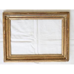 Old Wooden Channel Frame And Gilded Stuck 19th Century