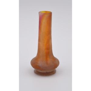 Attributed To Daum Nancy: Small Soliflore Vase With Thistles