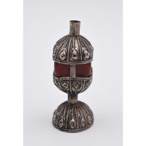 Antique Yemeni Kohl Box Yemen Silver And Bakelite Futuran