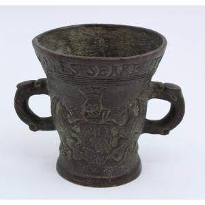 Antique Conical Bronze Mortar From Austria Or Germany