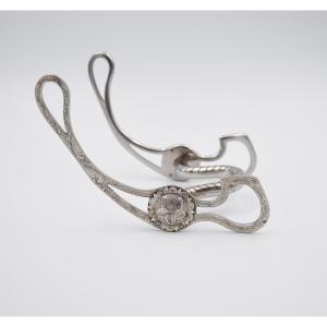 Vintage Vogt Signed Western Bit In Engraved Silver And Steel