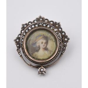 Silver Brooch Pearls Miniature Austro-hungarian Empire Vienna Ludwig Politzer