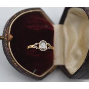 Antique Solitaire Ring In Gold And Rose-cut Diamond From Provence Arlesienne