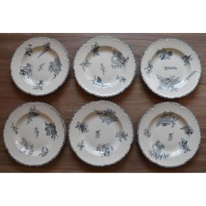 6 Deep Plates In Iron Earthenware Choisy Grand Dépôt With Japanese Decor
