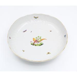 Herend Rothschild Porcelain Deep Dish With Bird Decoration