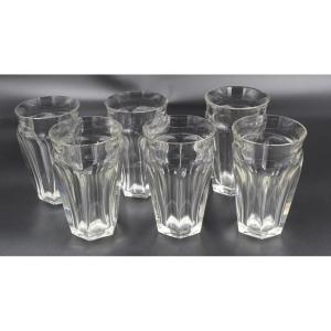 6 Baccarat Crystal Water Glasses / Mugs Talleyrand Model H = 13 Cm