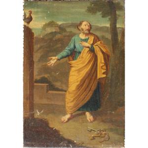 Oil On Canvas 17th/18th Century Depicting Saint Peter Repentant
