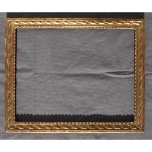 Antique Louis XVI Style Wooden And Gilt-studded Frame, 19th Century
