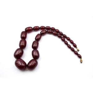 Vintage Red Cherry Amber Futuran Bakelite Necklace
