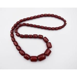 Antique Bakelite Necklace Red Cherry Amber Futuran