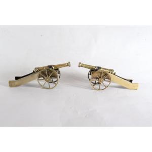 Pair Of Miniature Bronze Cannons