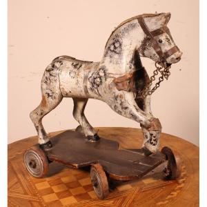 19th Century Polychrome Wooden Horse