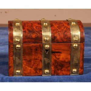 19th Century Burl Walnut Tea Box