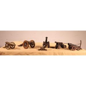 6 Miniature Cannons From The 19th Century