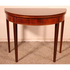 Console Or Games Table In Mahogany And Inlays