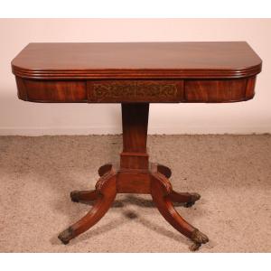 Console Or Games Table In Mahogany - Regency Period