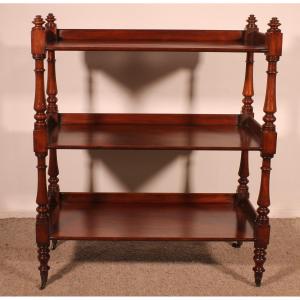 19th Century Solid Mahogany Three Tier Buffet