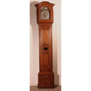 18th Century Oak Longcase Clock From Belgium