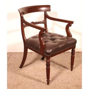 Regency Mahogany Desk Chair / Armchair Circa 1810