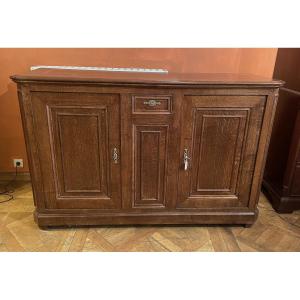 Large Oak Buffet With Two Doors - 19th Century