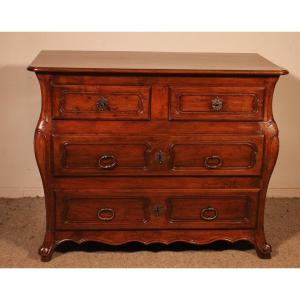 Small Walnut Chest Of Drawers Called Tombeau Commode - 18th Century