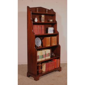 19th Century Mahogany Waterfall Bookcase