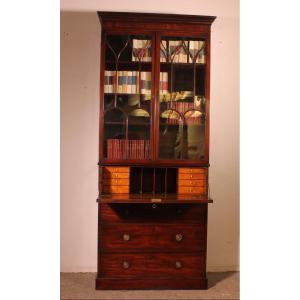 Mahogany Bookcase With Secretary - 18th Century