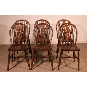 Set Of 6  Windsor Wheelback Chairs