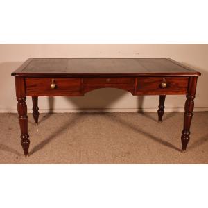 19th Century Mahogany Two-drawer Desk Or Writing Table