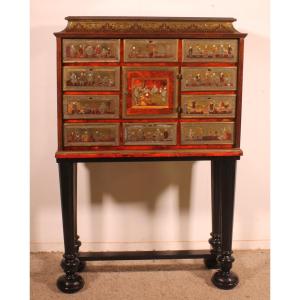 Antwerp Cabinet From The Baroque Period - 18th Century In Boule Marquetry 
