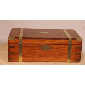 Mahogany Marine Or Campaign  Writing Slope With A Hidden Compartment, 19th Century