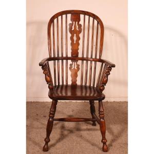 Windsor Armchair In Ash And Elm From The Early 19th Century